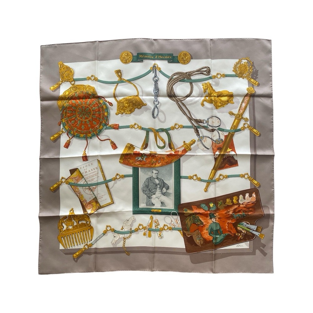 Hermès Paris "MÉMOIRE D'HERMES" By Caty Latham Silk Scarf Made In France 35"